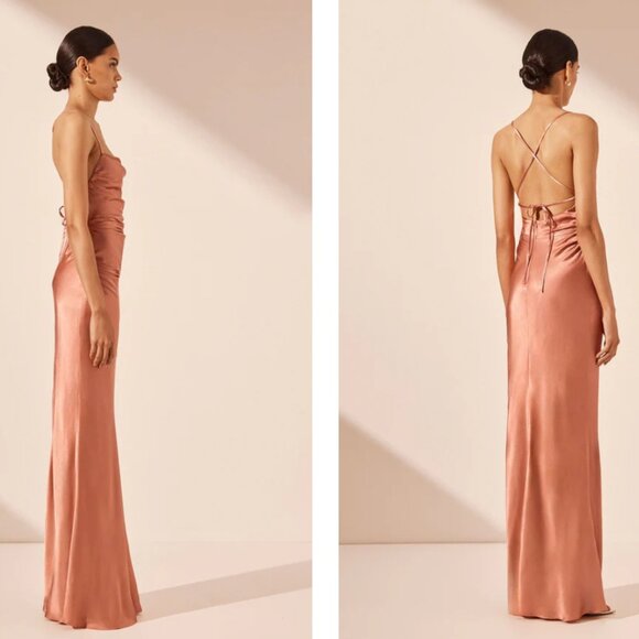 Shona Joy La Lune Lace Back Maxi Dress - Antique Rose size USA4 *altered shorter - Picture 2 of 3